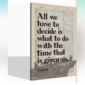 Gandalf LOTR Inspirational Wall Art, Canvas Print Poster Decor 24x16 NWT